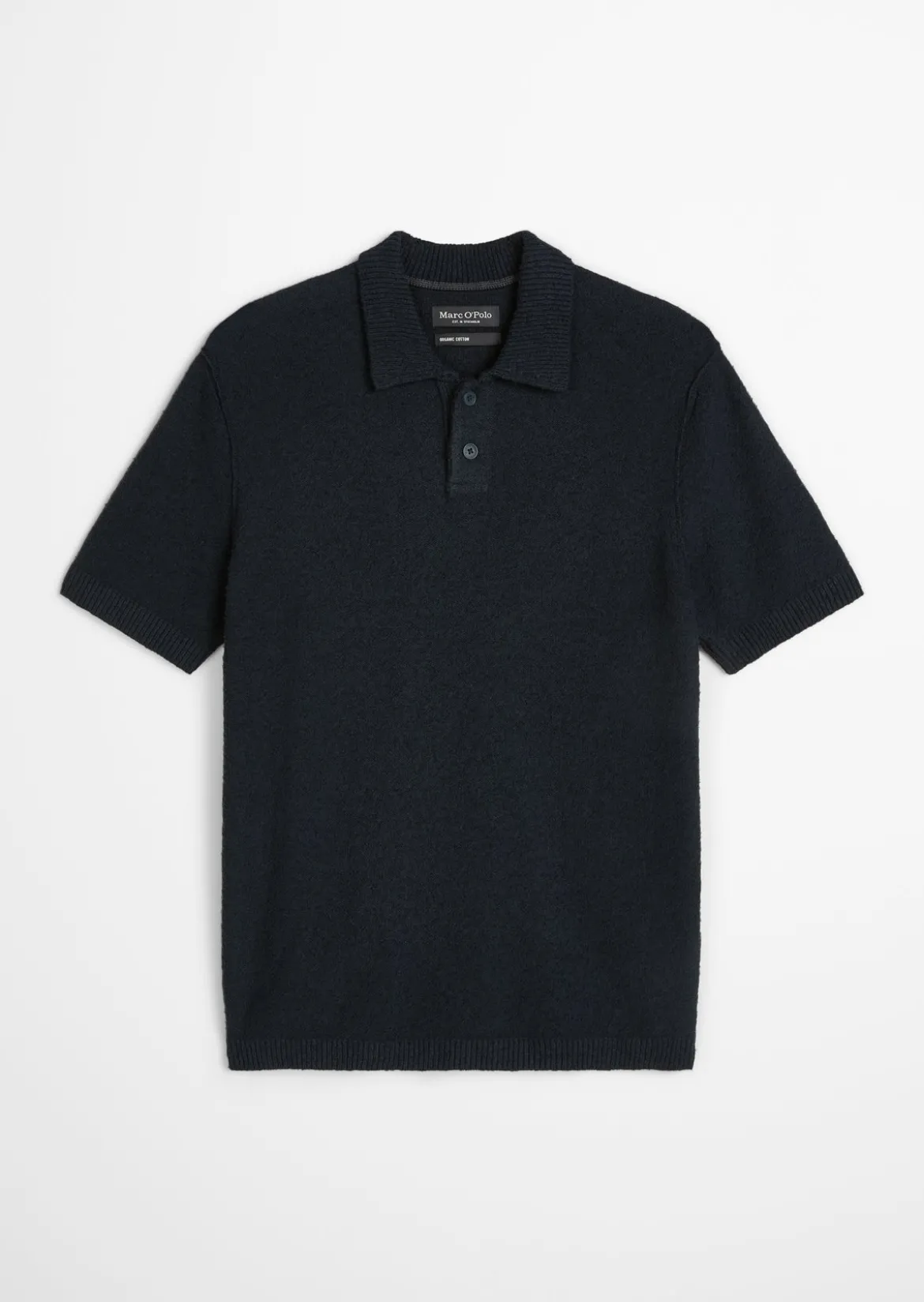 Bouclé-Poloshirt regular aus weichem Bio-Baumwoll-Mix