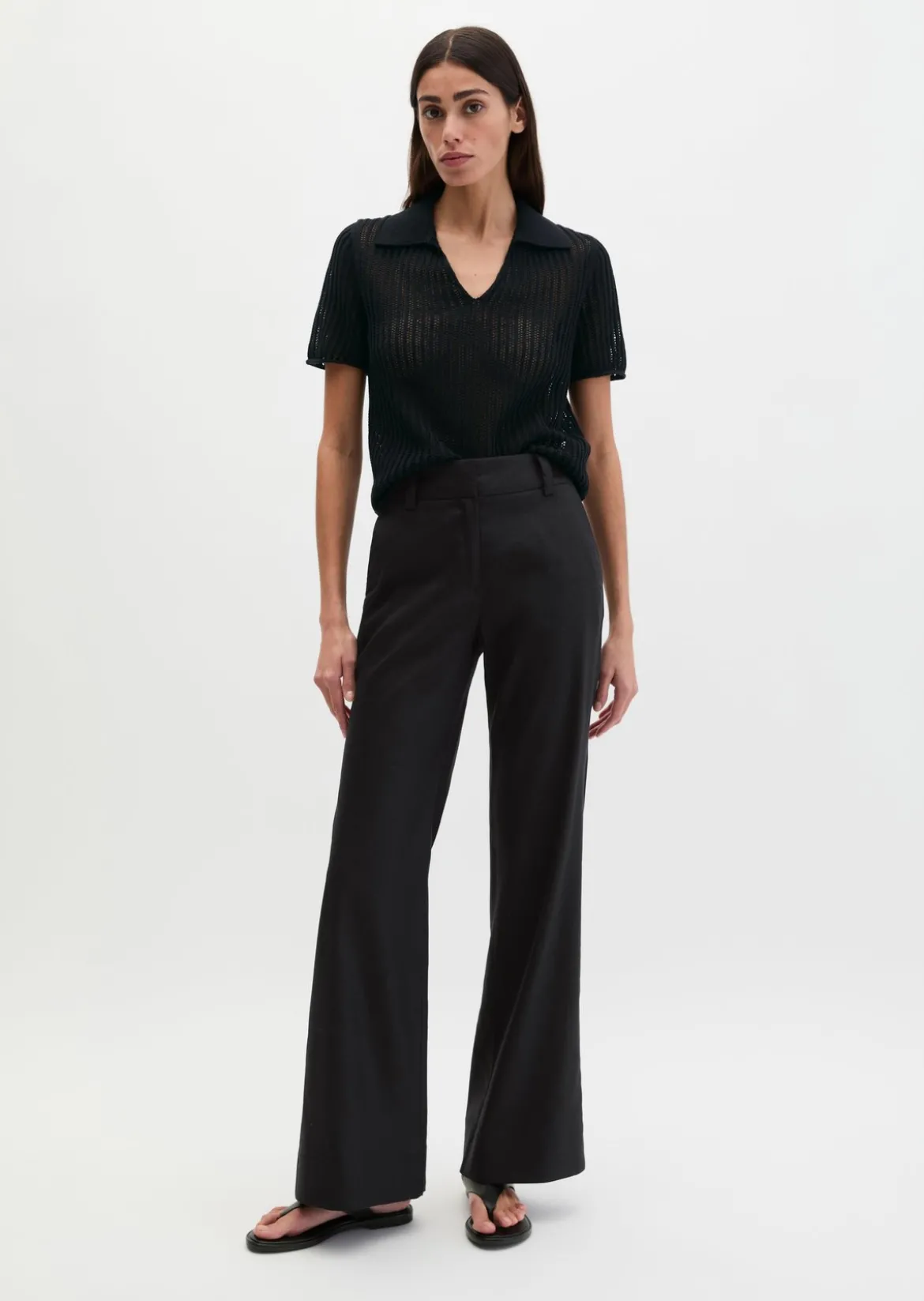 Chino flared aus Viskose-Leinen-Stretch