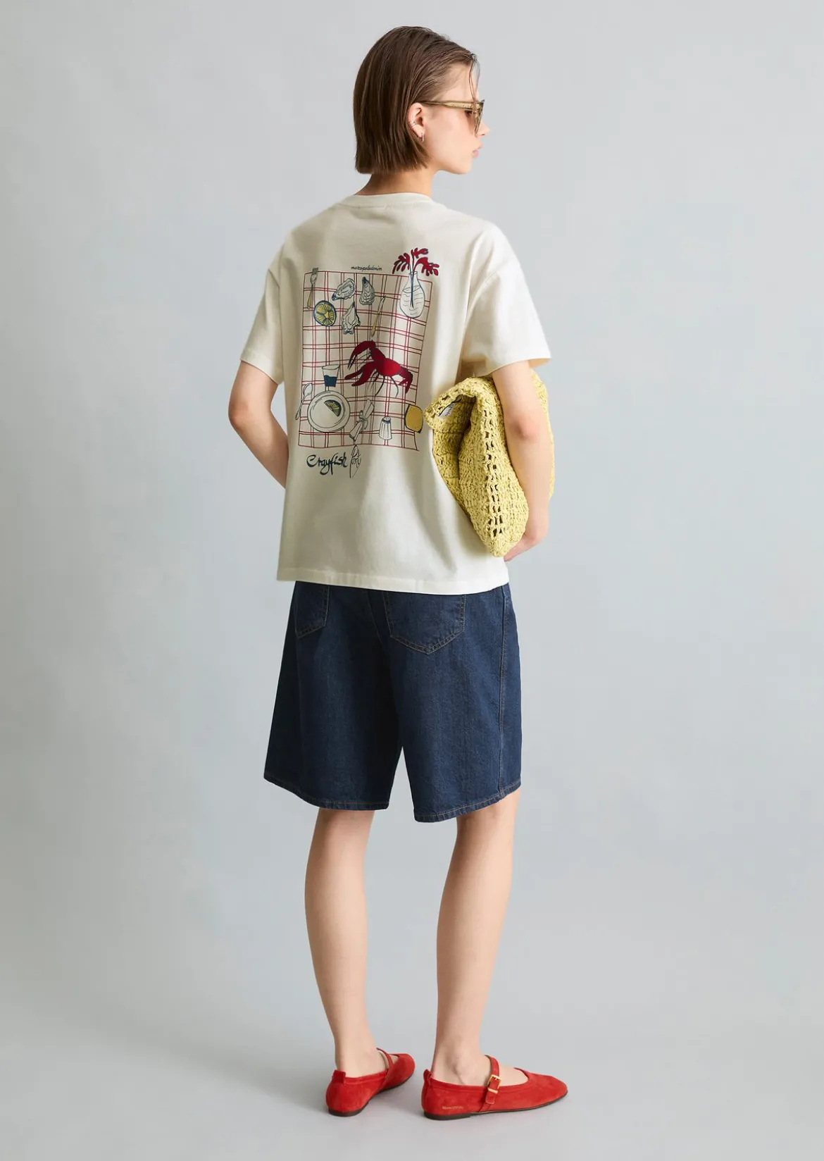 Crayfish Capsule T-Shirt, Backprint, Normal Fit aus Basic Single Jersey
