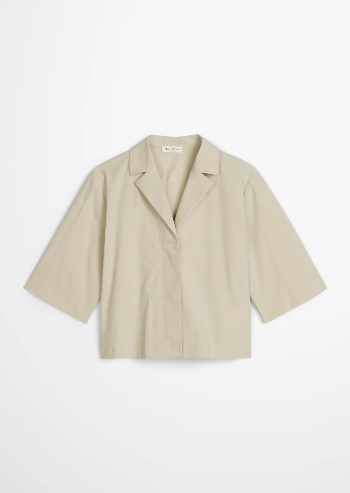 Crop-Bluse relaxed aus Popeline-Stretch