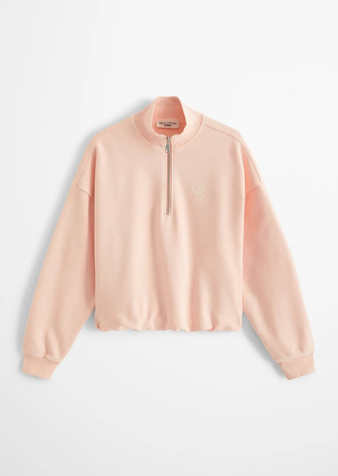 Half-Zip-Sweatshirt relaxed in Garment Dye-Qualität