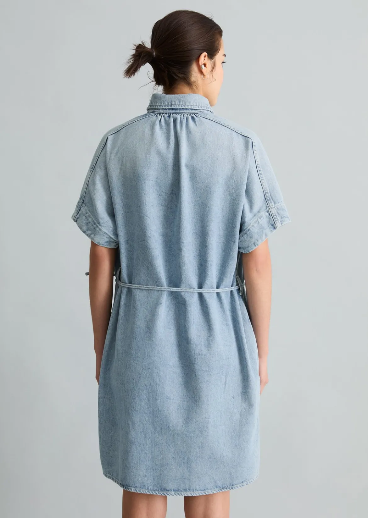 Hemdblusenkleid relaxed aus reiner Baumwolle