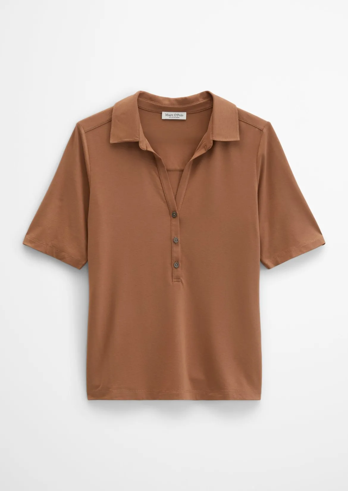 Jerseybluse im Polo-Stil regular aus LENZING™ ECOVERO™