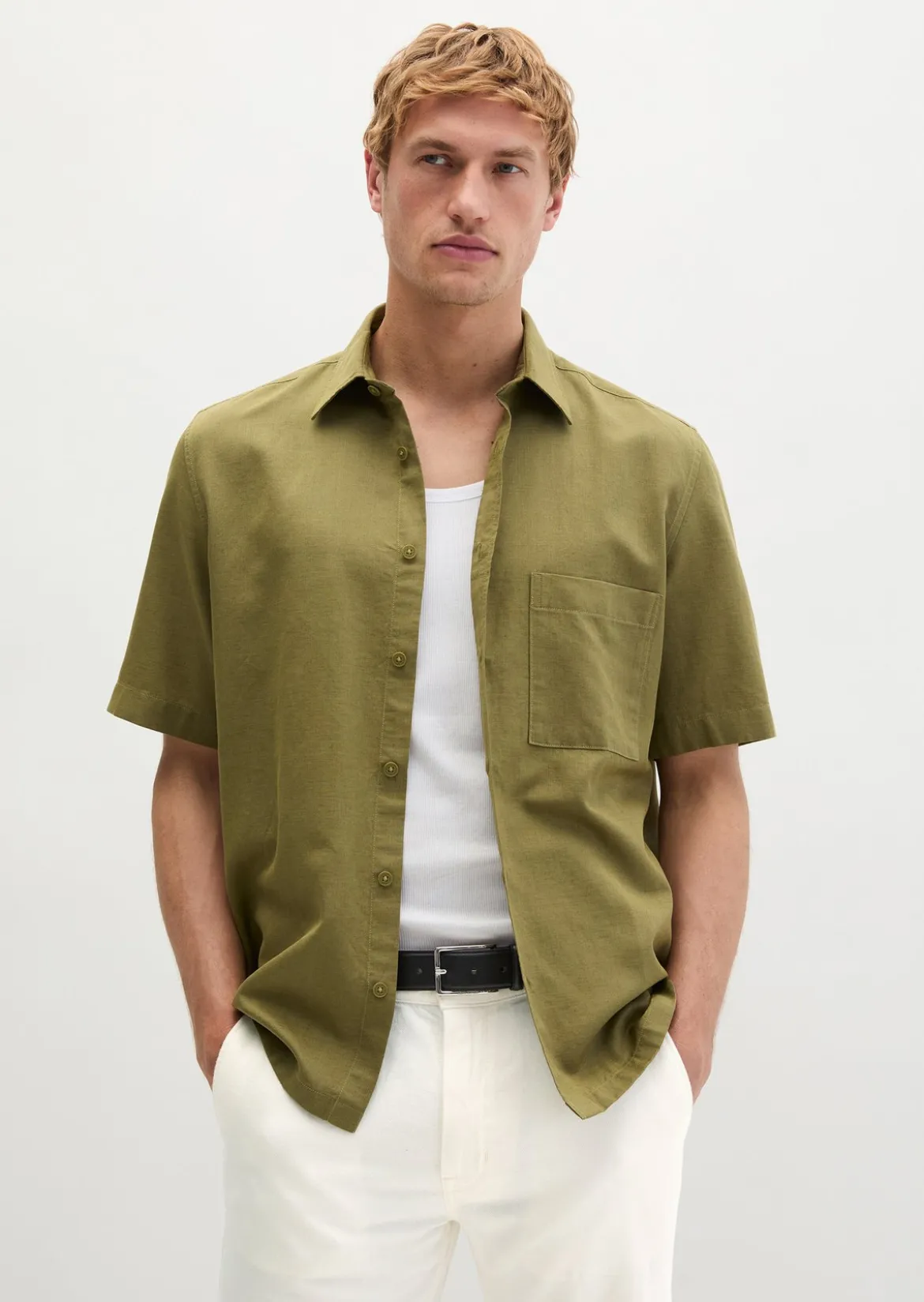 Kurzarm-Hemd regular aus weichem TENCEL™ Lyocell - Mix