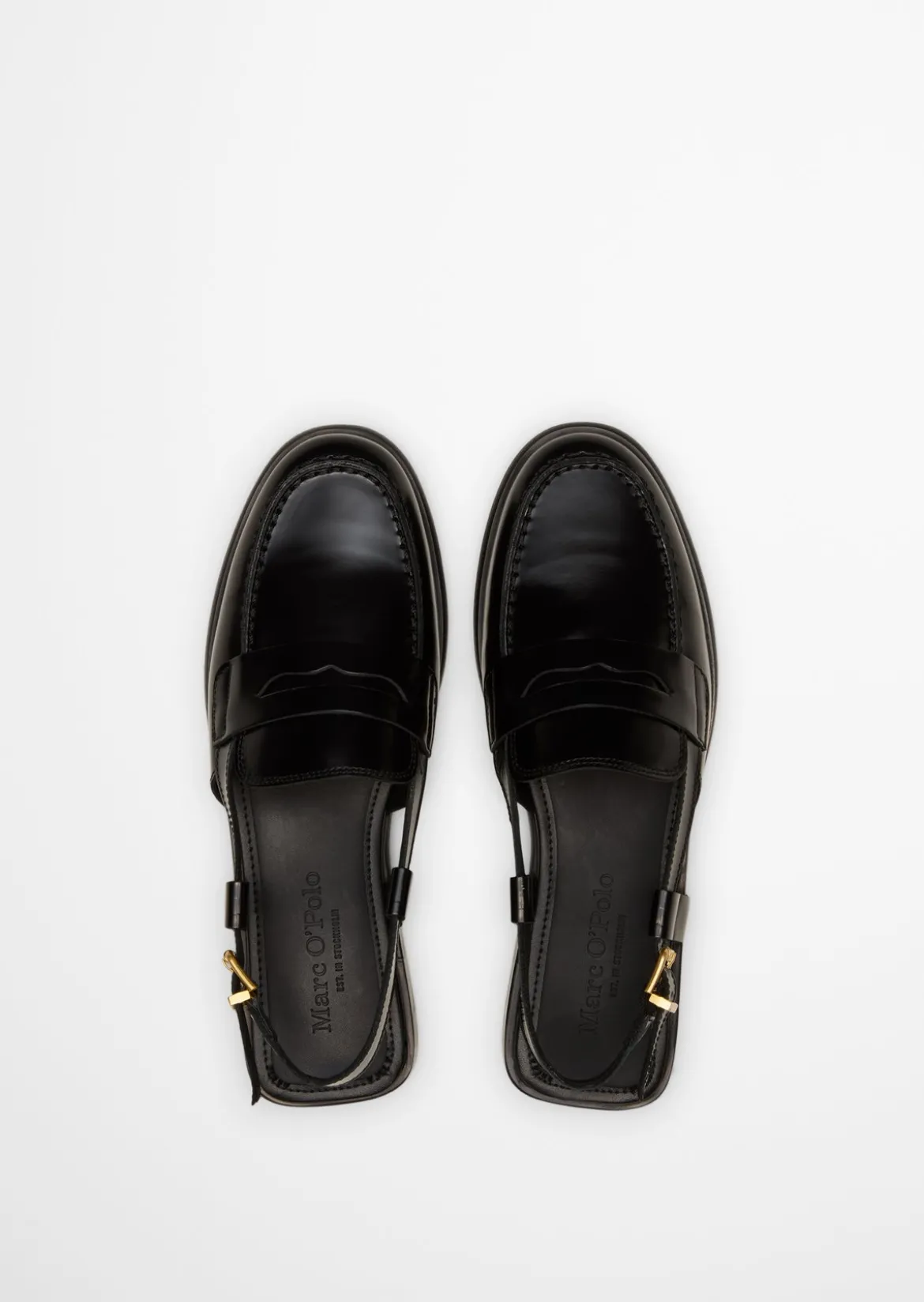 Loafer-Sandale Model Fiona aus glänzendem Rindleder
