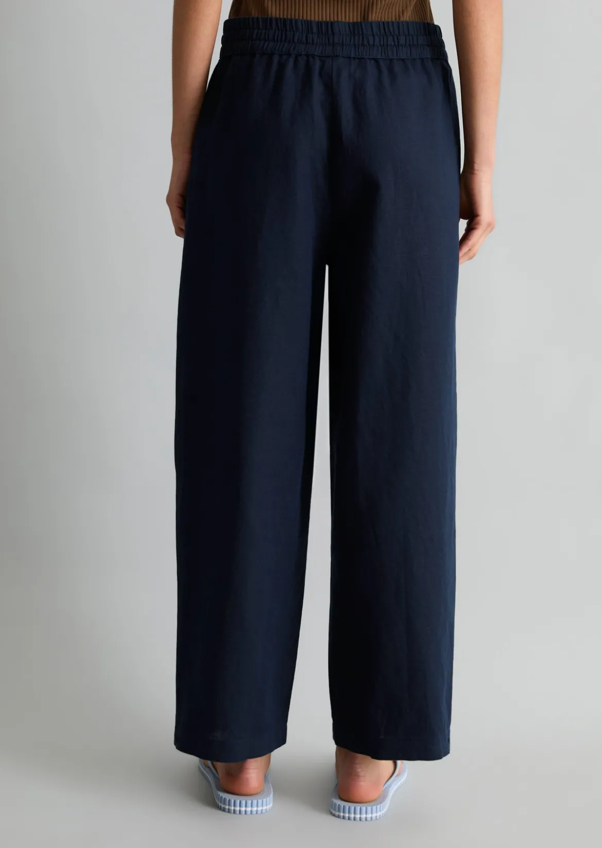 Pull-on-Pants regular aus Leinen-Baumwolle-Mix