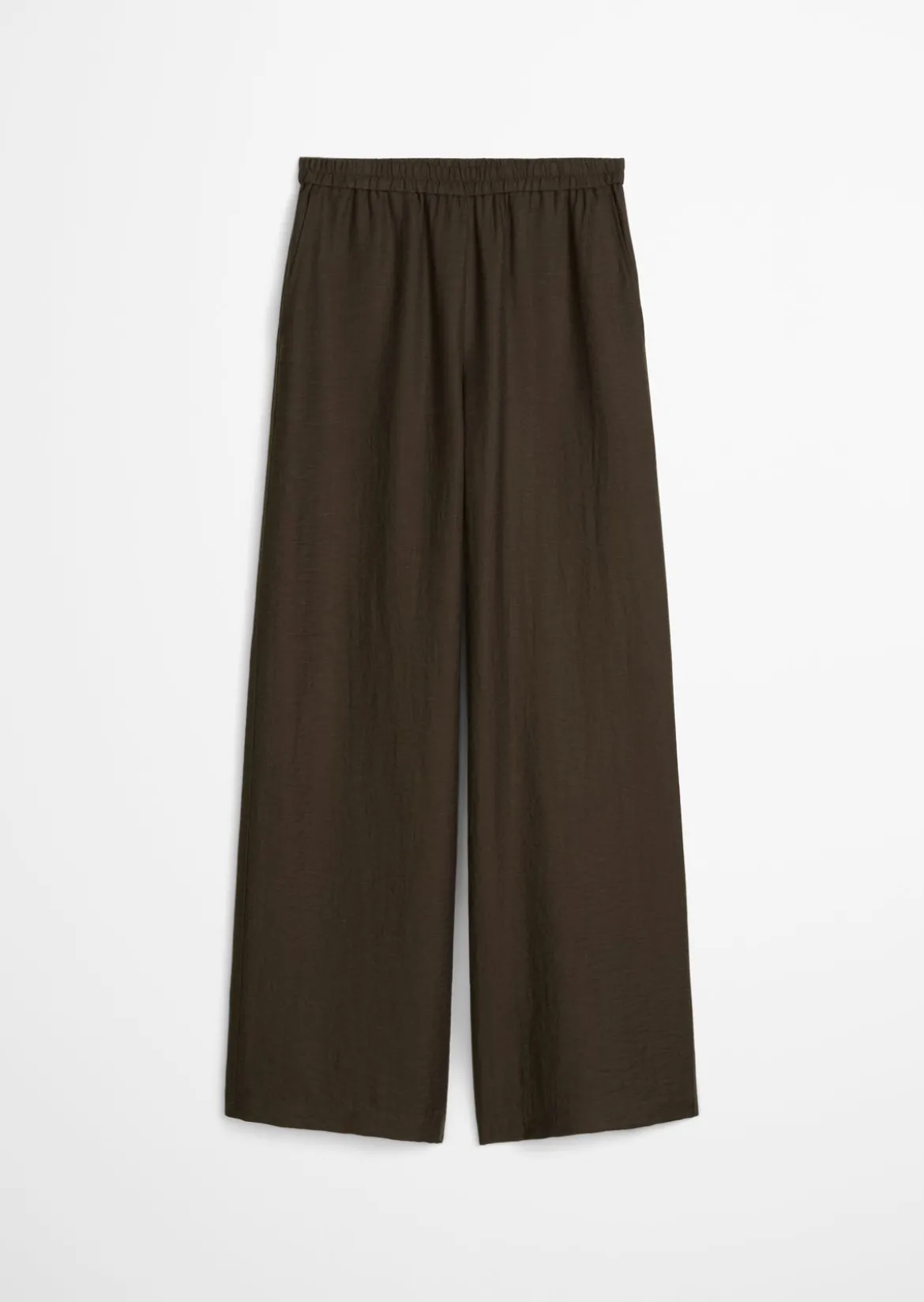 Pull-On-Pants wide aus Viskose-Leinen-Mix