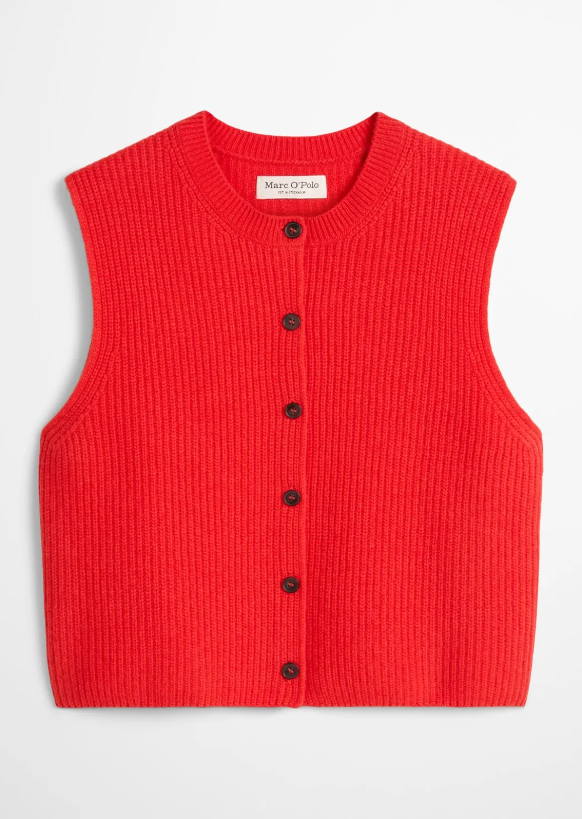 Ärmellose Strickweste slim aus weichem Merinowolle-Mix
