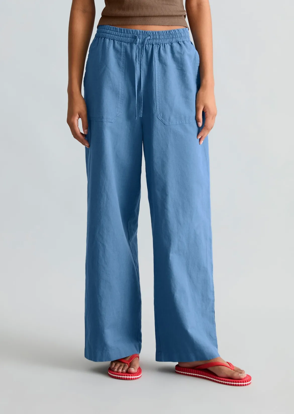 Schlupfhose regular aus Leinen-Baumwolle-Mix