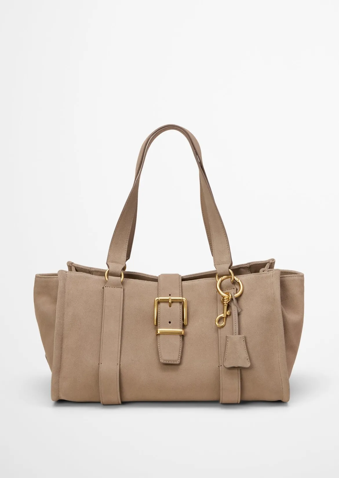 Shopper aus weichem Veloursleder