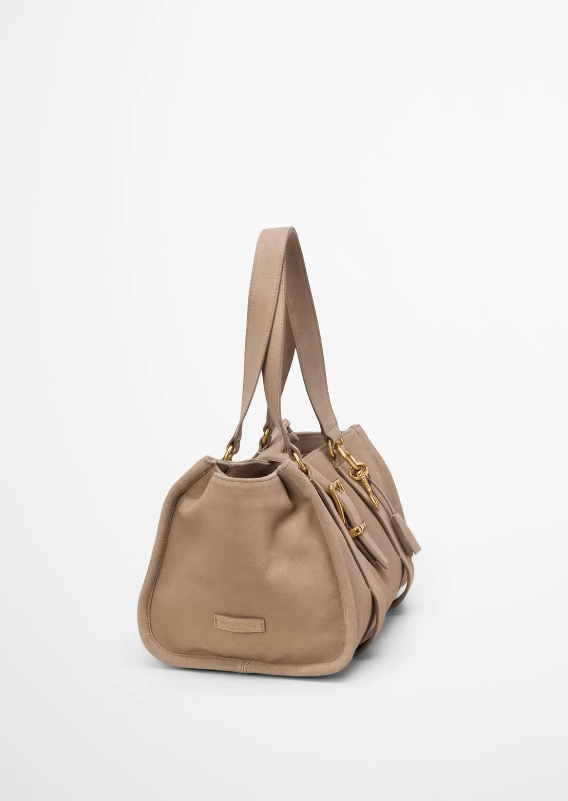 Shopper aus weichem Veloursleder