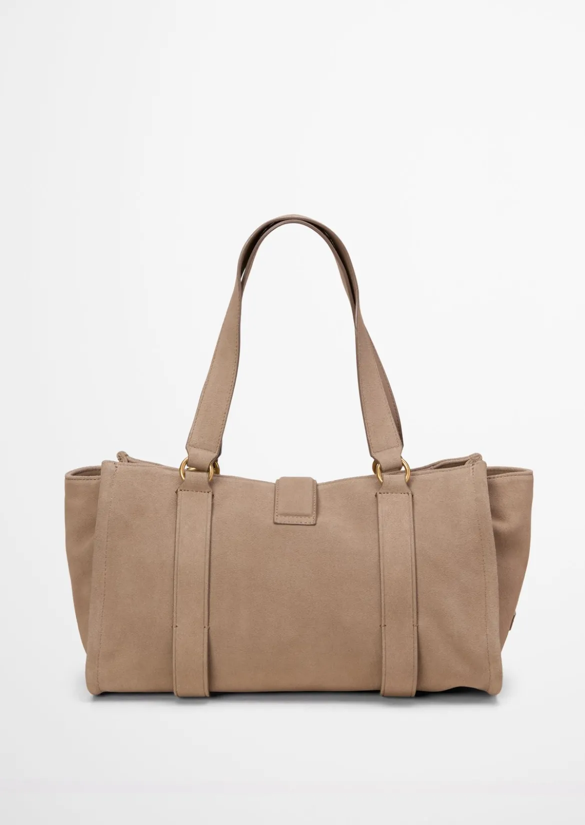 Shopper aus weichem Veloursleder