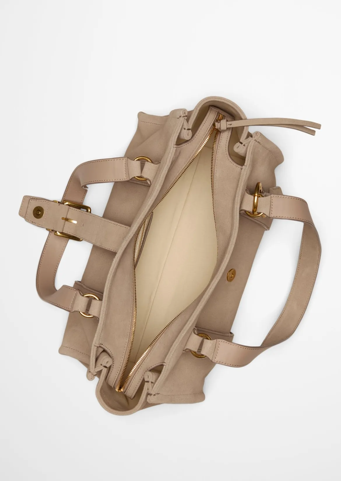 Shopper aus weichem Veloursleder