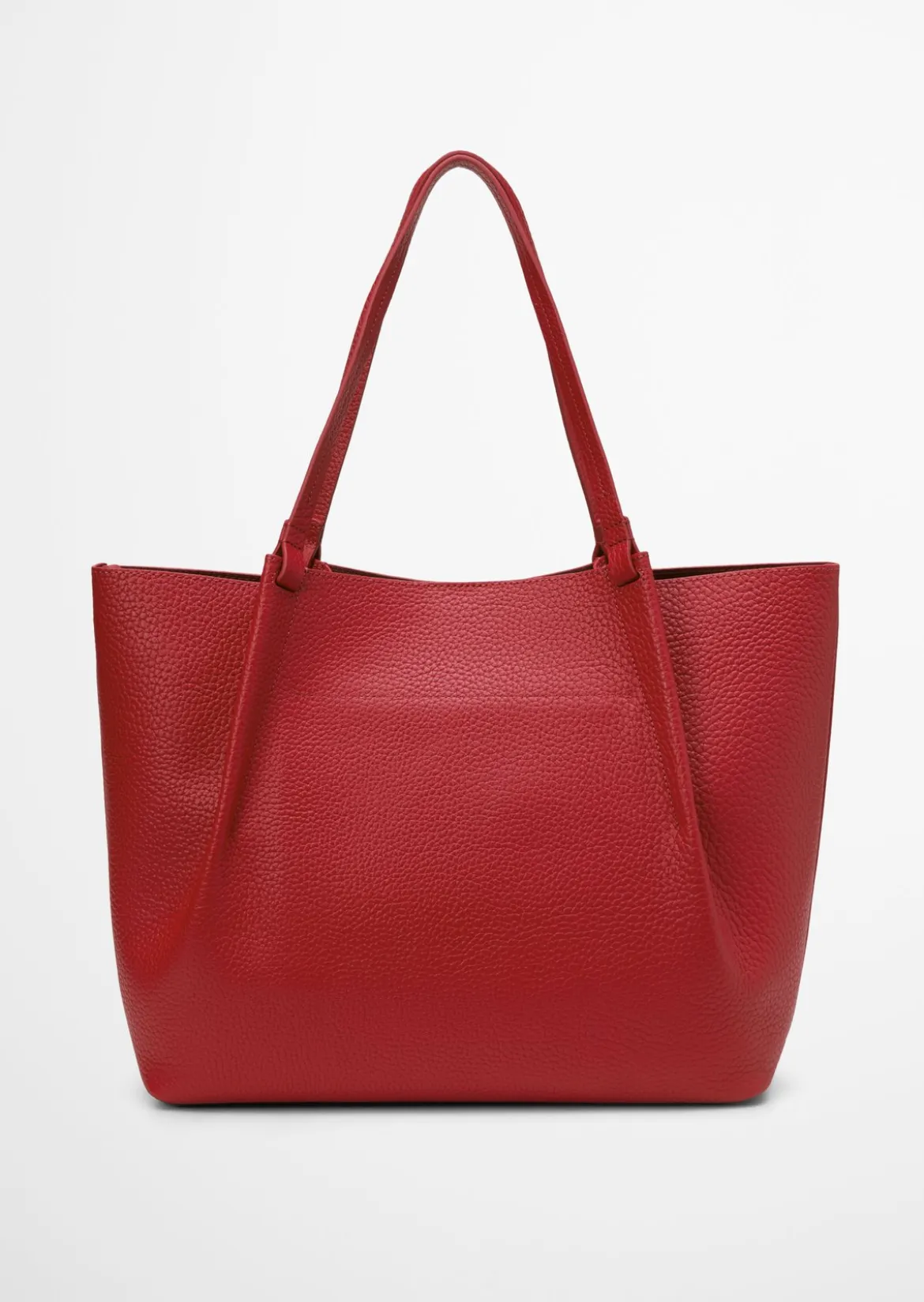 Shopper medium aus genarbtem Rindleder