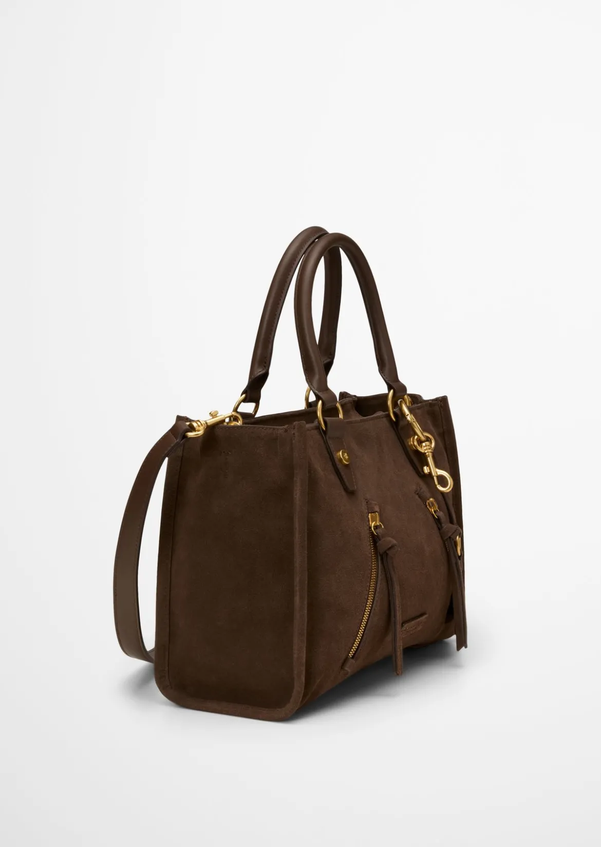 Shopper small aus weichem Veloursleder