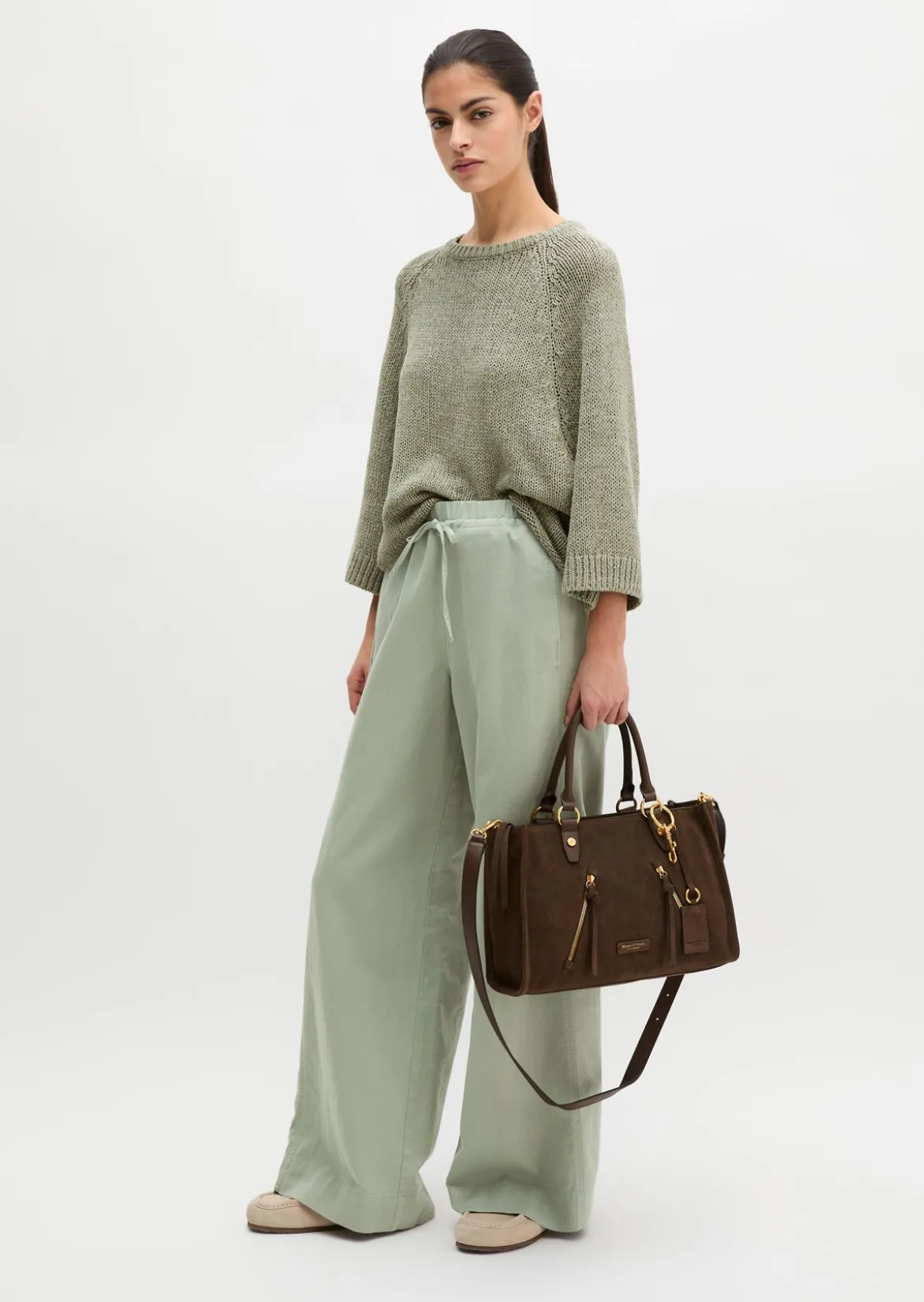 Shopper small aus weichem Veloursleder