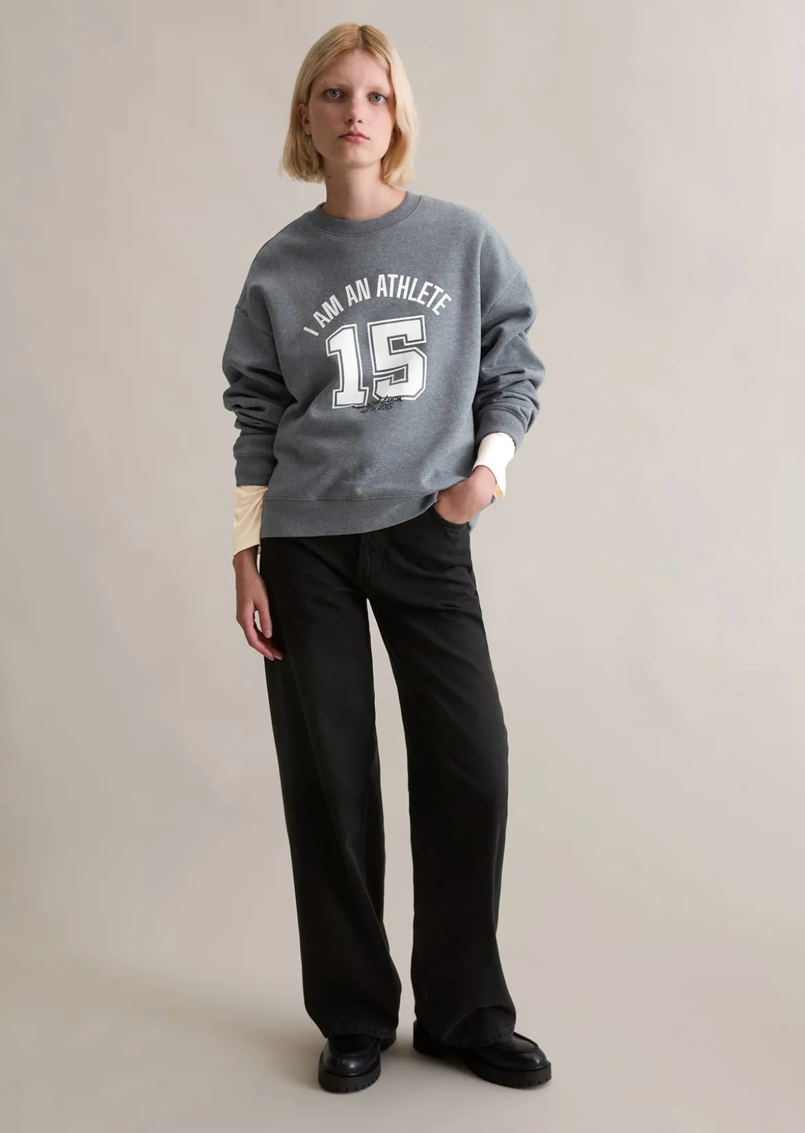 Sweatshirt im College-Stil relaxed mit kuschelig gerauter Innenseite