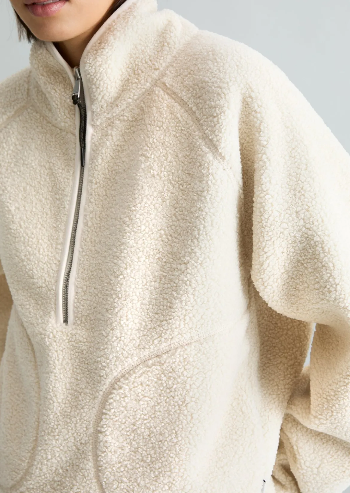Teddy-Sweatshirt relaxed aus recyceltem Polyester