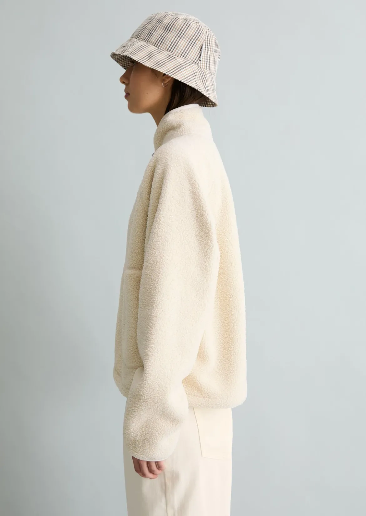 Teddy-Sweatshirt relaxed aus recyceltem Polyester